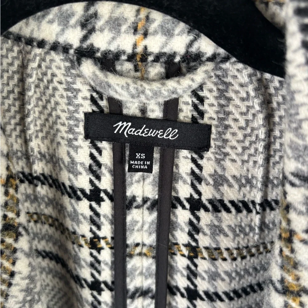 Madewell Black and White Plaid Bryant Coat - Picture 3 of 4